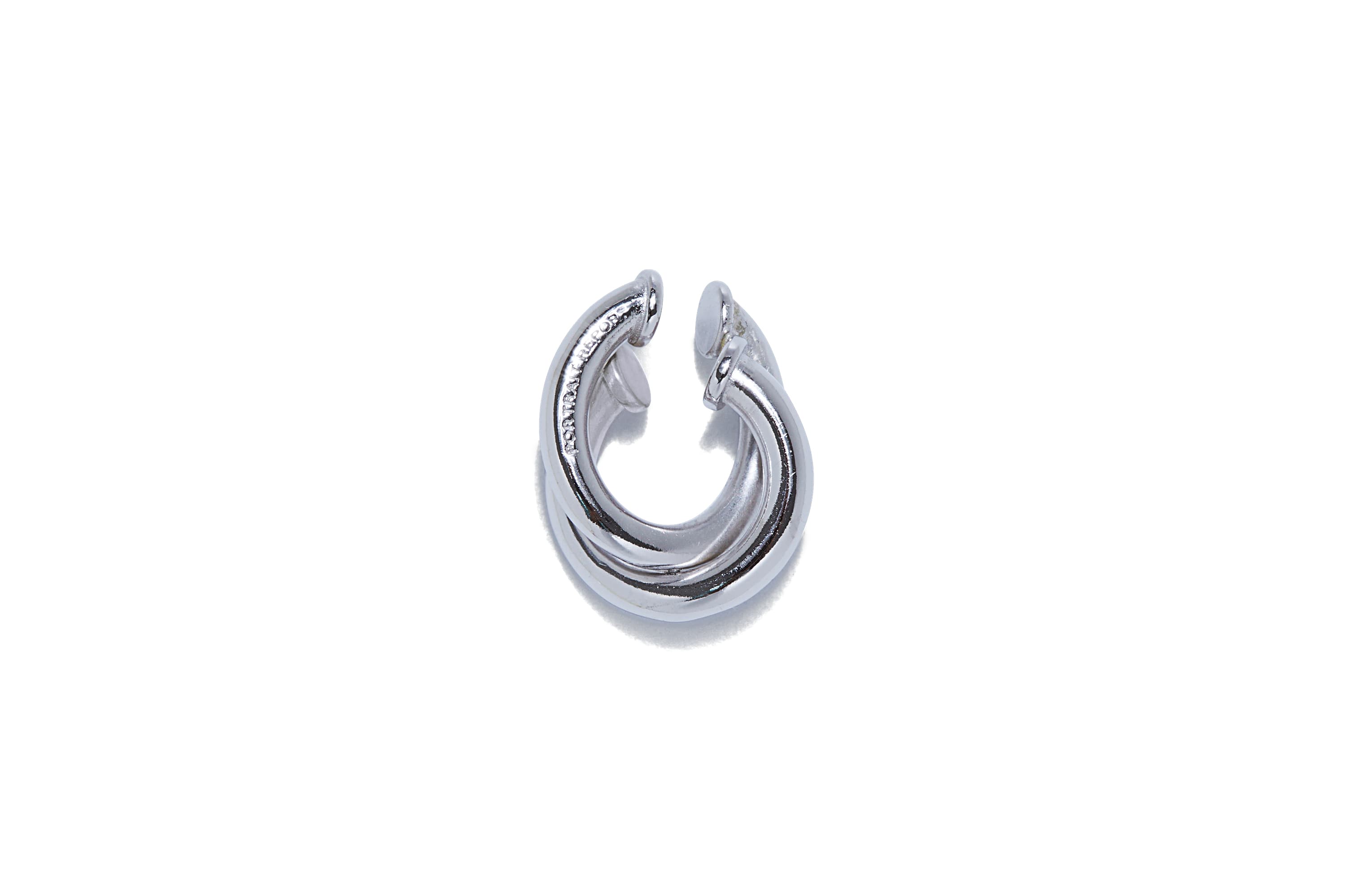 Double layered single ear cuff SILVER